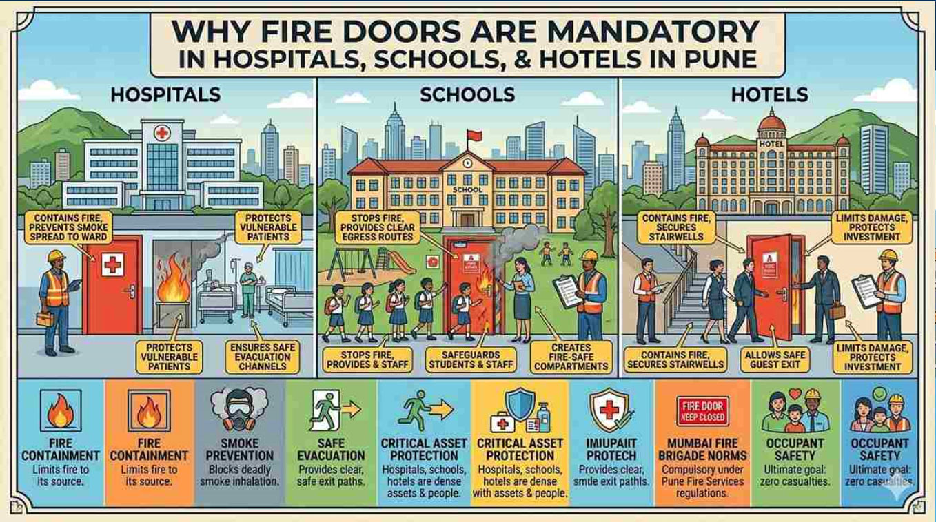 Fire Doors for Hospitals Schools and Hotels in Pune